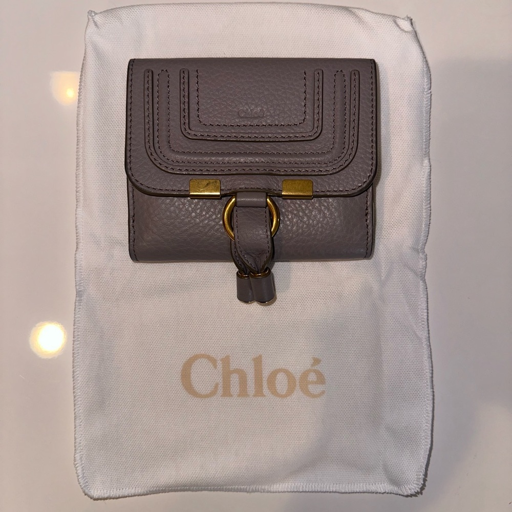 Chloe - Marcie Square Leather Wallet - Cashmere Gray